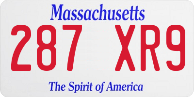 MA license plate 287XR9