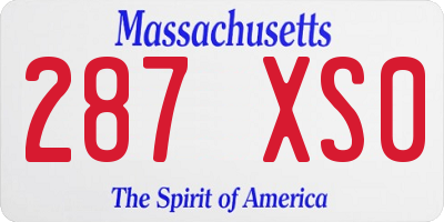 MA license plate 287XS0