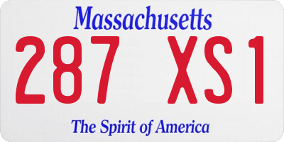 MA license plate 287XS1
