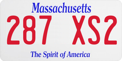 MA license plate 287XS2