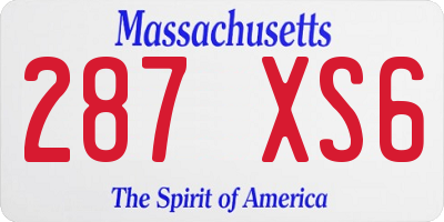 MA license plate 287XS6