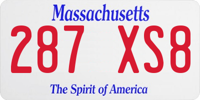 MA license plate 287XS8