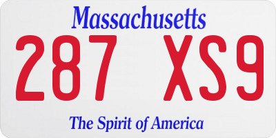 MA license plate 287XS9