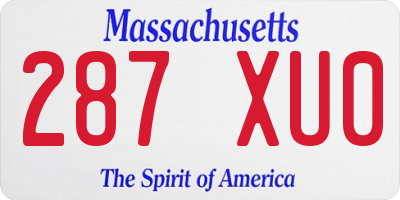 MA license plate 287XU0
