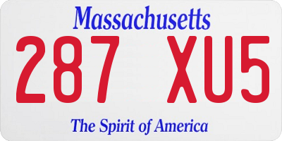 MA license plate 287XU5