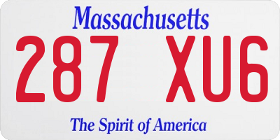MA license plate 287XU6