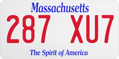MA license plate 287XU7