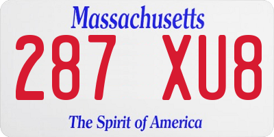 MA license plate 287XU8
