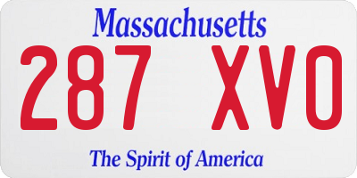 MA license plate 287XV0