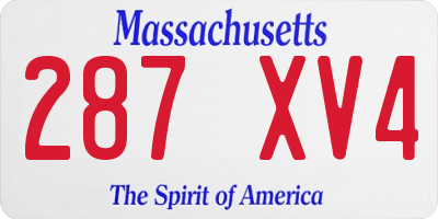 MA license plate 287XV4