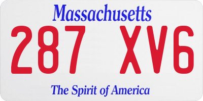 MA license plate 287XV6
