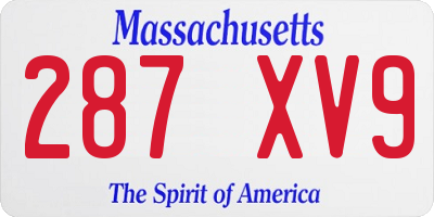 MA license plate 287XV9