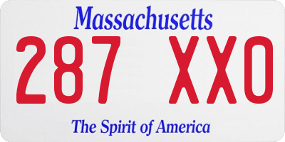 MA license plate 287XX0