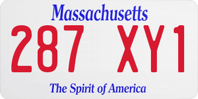 MA license plate 287XY1