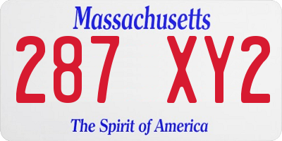 MA license plate 287XY2