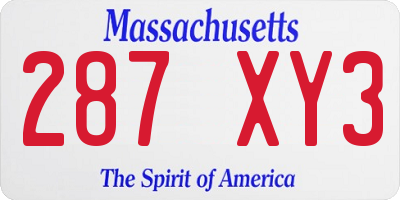 MA license plate 287XY3