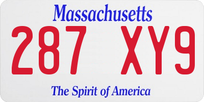 MA license plate 287XY9