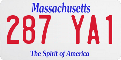 MA license plate 287YA1