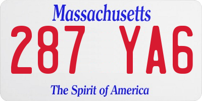 MA license plate 287YA6
