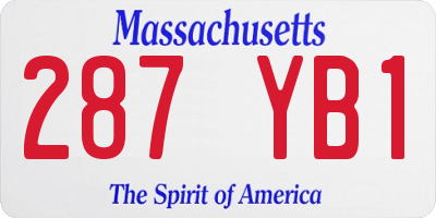 MA license plate 287YB1