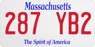 MA license plate 287YB2