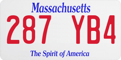 MA license plate 287YB4
