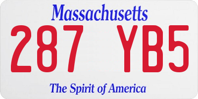 MA license plate 287YB5