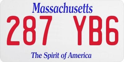 MA license plate 287YB6