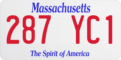 MA license plate 287YC1