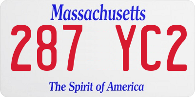 MA license plate 287YC2