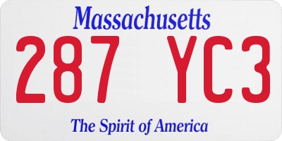 MA license plate 287YC3