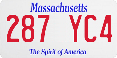 MA license plate 287YC4