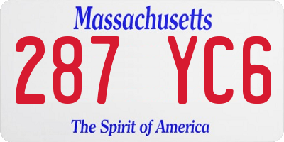 MA license plate 287YC6