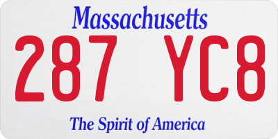 MA license plate 287YC8
