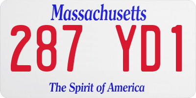 MA license plate 287YD1