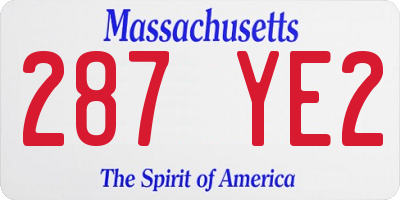 MA license plate 287YE2