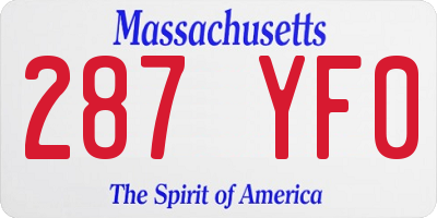 MA license plate 287YF0