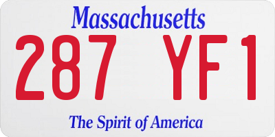 MA license plate 287YF1