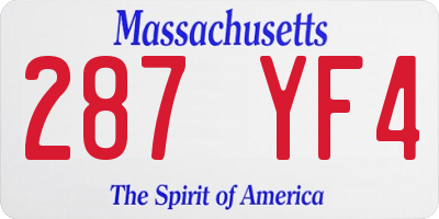 MA license plate 287YF4