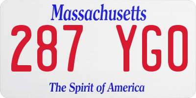 MA license plate 287YG0