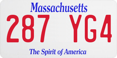 MA license plate 287YG4