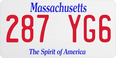 MA license plate 287YG6