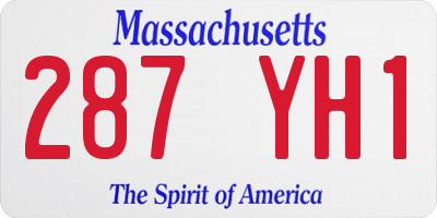 MA license plate 287YH1