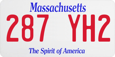 MA license plate 287YH2