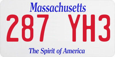 MA license plate 287YH3