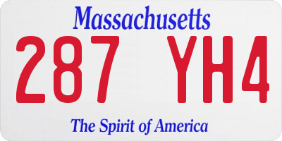 MA license plate 287YH4