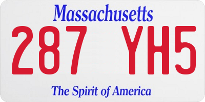 MA license plate 287YH5
