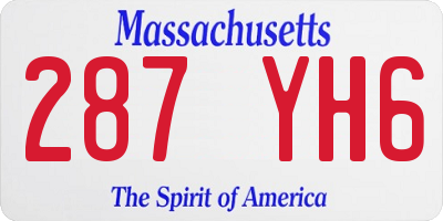 MA license plate 287YH6