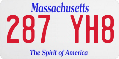 MA license plate 287YH8