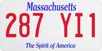 MA license plate 287YI1